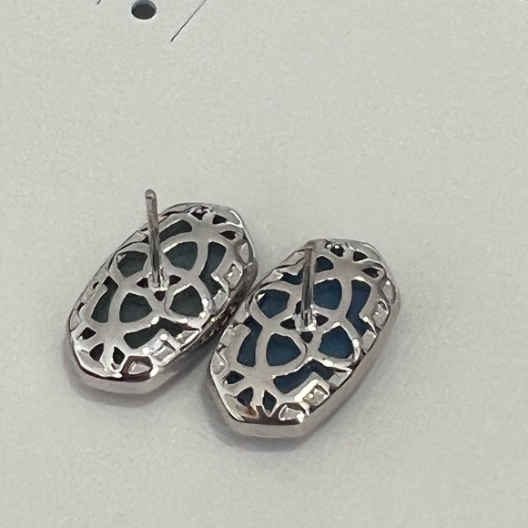 NWT Rare & Retired Kendra Scott Ellie Earrings Light Blue Drusy & Silver WOW! - Picture 12 of 15